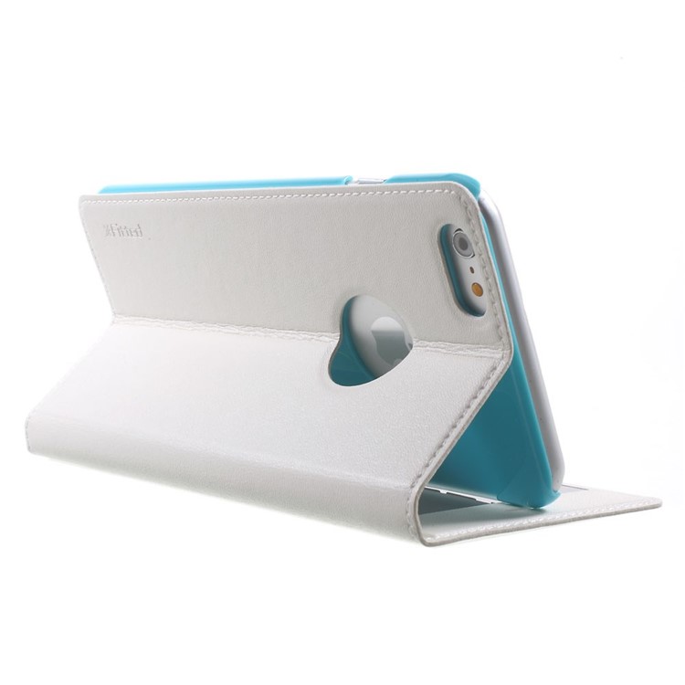 X-FITTED Anti-peep Privacy Full Touchable Window Leather Flip Case for iPhone 6 Plus / 6s Plus with Stand - White-4