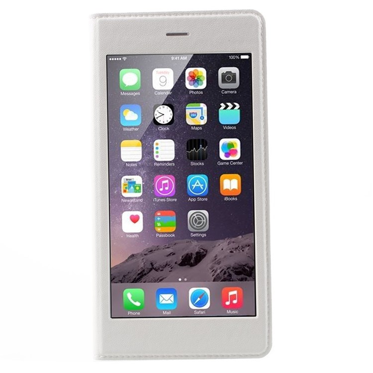 X-FITTED Anti-peep Privacy Full Touchable Window Leather Flip Case for iPhone 6 Plus / 6s Plus with Stand - White-5