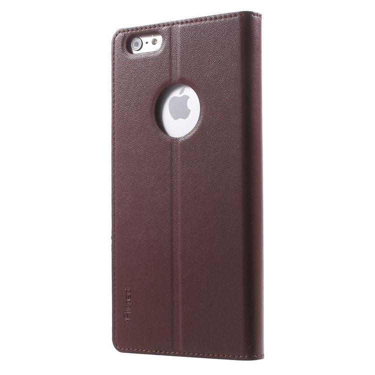 X-FITTED Anti-peep Privacy Full Touchable Window Leather Flip Cover for iPhone 6 Plus / 6s Plus with Stand - Brown-2