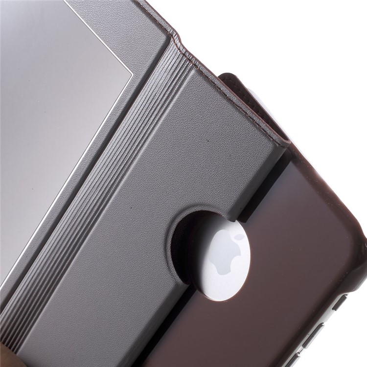 X-FITTED Anti-peep Privacy Full Touchable Window Leather Flip Cover for iPhone 6 Plus / 6s Plus with Stand - Brown-9