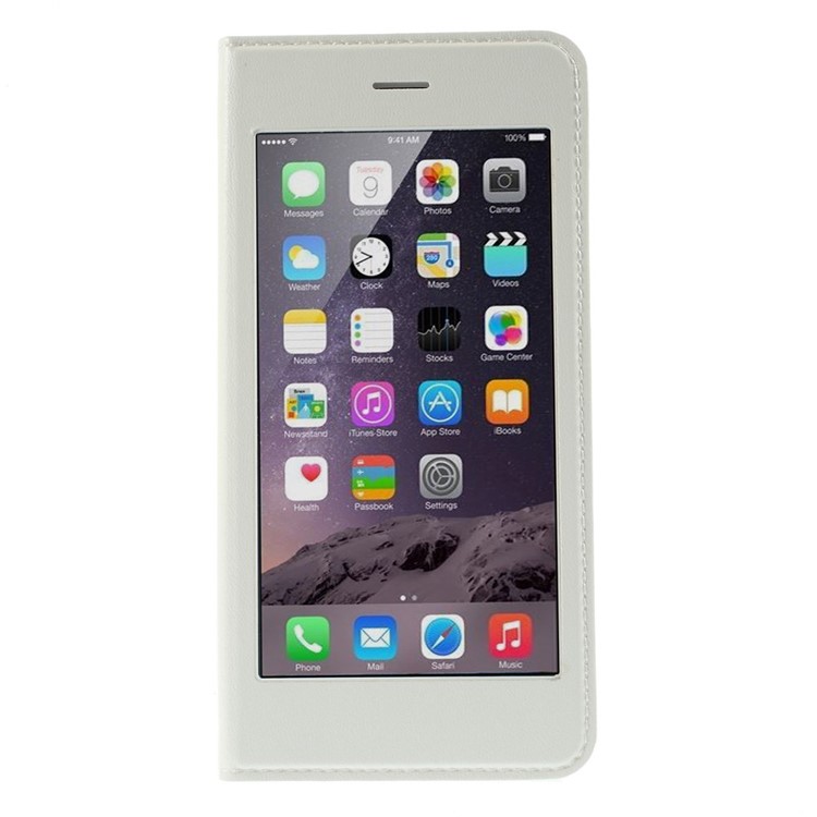 X-FITTED Anti-peep Privacy Full Touchable Window Leather Stand Case for iPhone 6 / 6s 4.7-inch - White-3