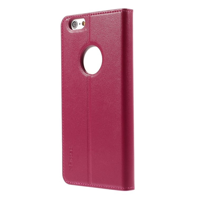 X-FITTED Anti-peep Privacy Full Touchable Window Leather Stand Cover for iPhone 6 / 6s 4.7-inch - Rose-2