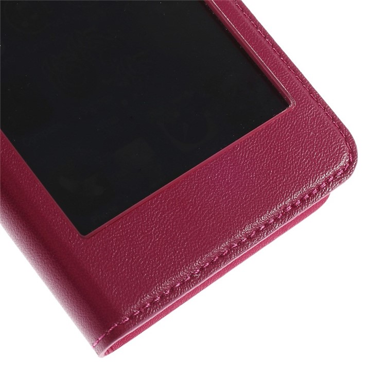 X-FITTED Anti-peep Privacy Full Touchable Window Leather Stand Cover for iPhone 6 / 6s 4.7-inch - Rose-7