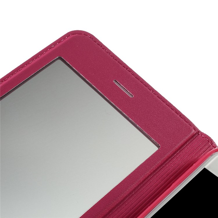 X-FITTED Anti-peep Privacy Full Touchable Window Leather Stand Cover for iPhone 6 / 6s 4.7-inch - Rose-9