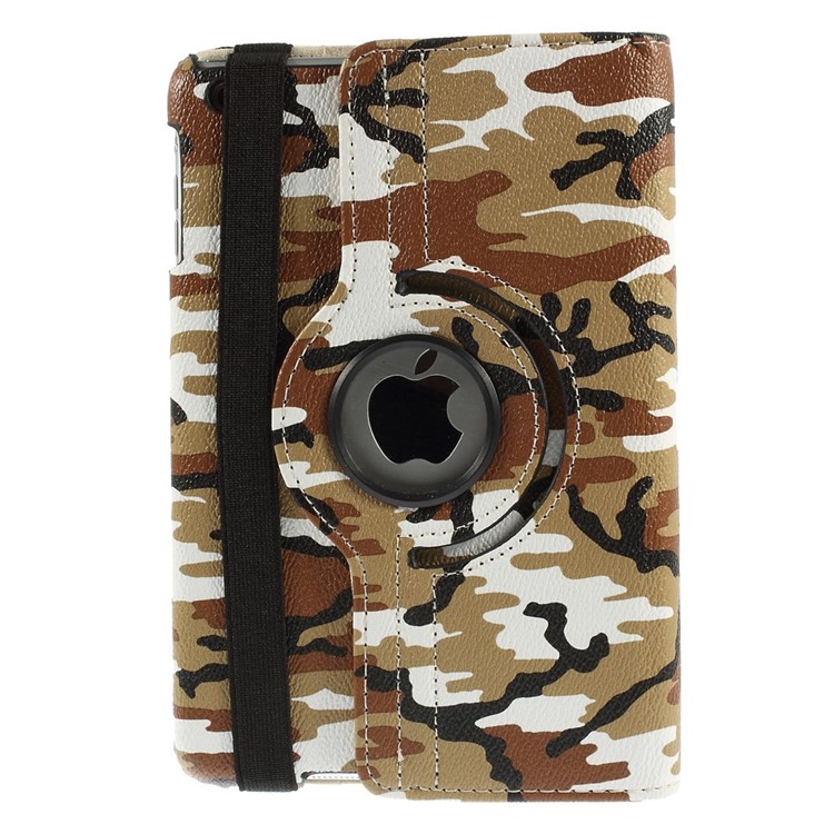 Brown Camouflage Smart Leather Cover for iPad Mini 1 2 3 with 360 Degree Rotary Stand-3