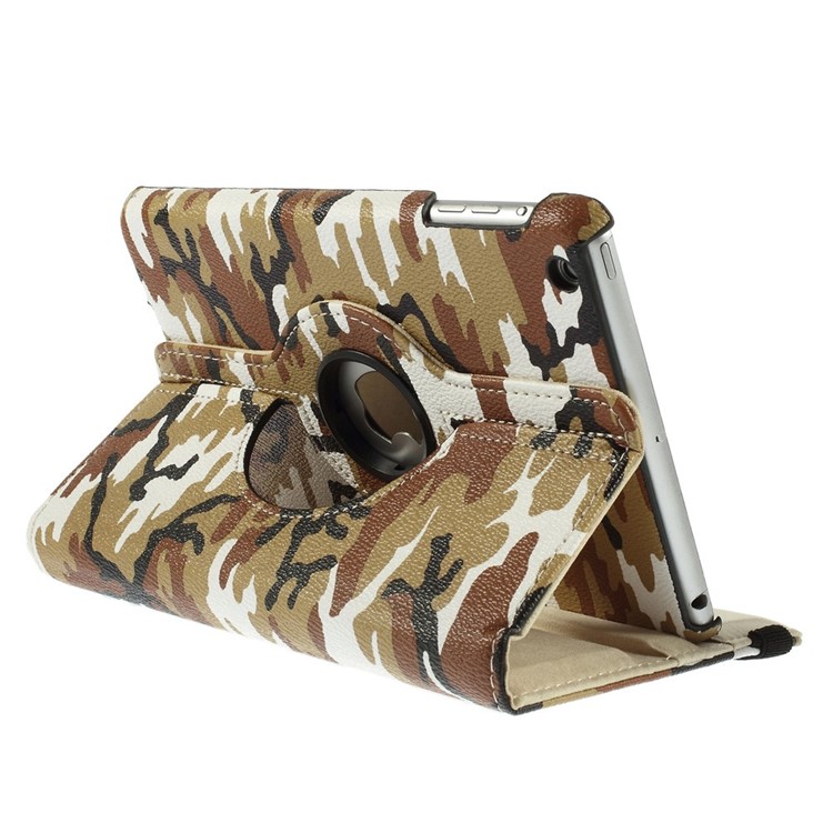 Brown Camouflage Smart Leather Cover for iPad Mini 1 2 3 with 360 Degree Rotary Stand-4