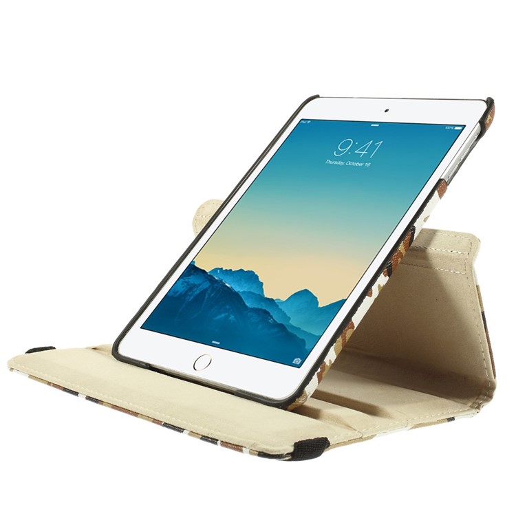 Brown Camouflage Smart Leather Cover for iPad Mini 1 2 3 with 360 Degree Rotary Stand-5