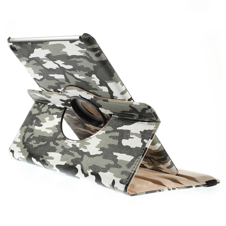 Camouflage Pattern Swivel Stand Smart Leather Cover for iPad Air 2 - Army Green-6