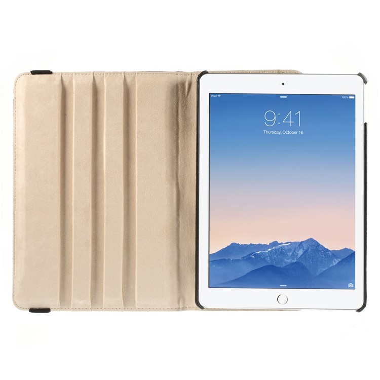 Camouflage Pattern Swivel Stand Smart Leather Cover for iPad Air 2 - Army Green-7
