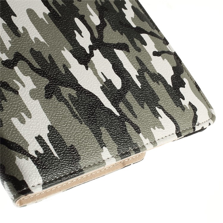 Camouflage Pattern Swivel Stand Smart Leather Cover for iPad Air 2 - Army Green-9