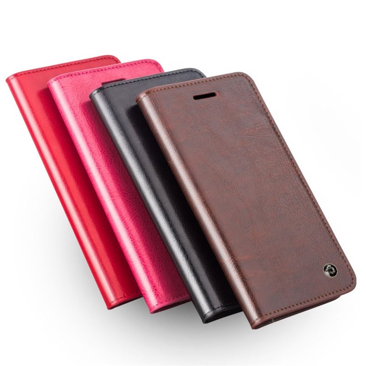 Case de Billetera de Cuero Genuino de Lujo Qialino Para Iphone 6 Plus / 6s Más 5.5 Pulgadas - Marrón