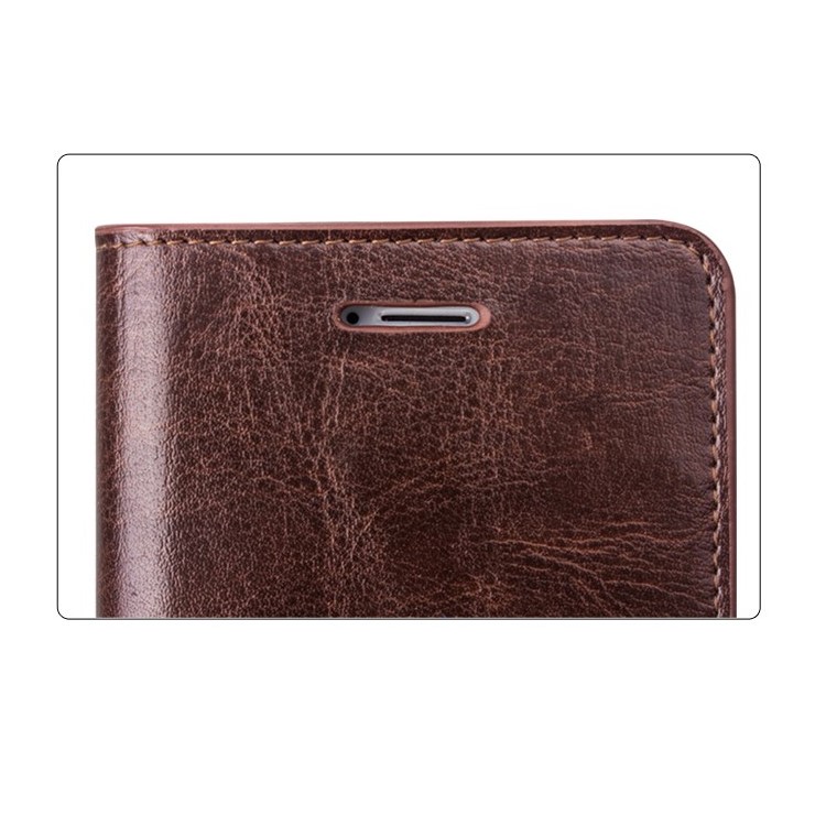 QIALINO Classic Series Top-layer Genuine Wallet Leather Cover for iPhone 6 / 6s 4.7 inch - Brown-3