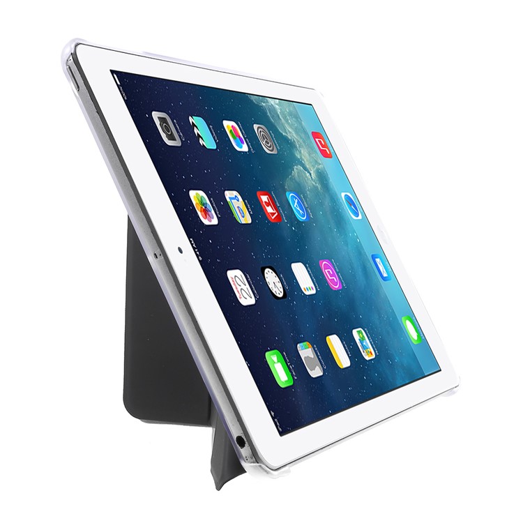 Origami Stand Flip Leather Case for iPad Air - Black-5
