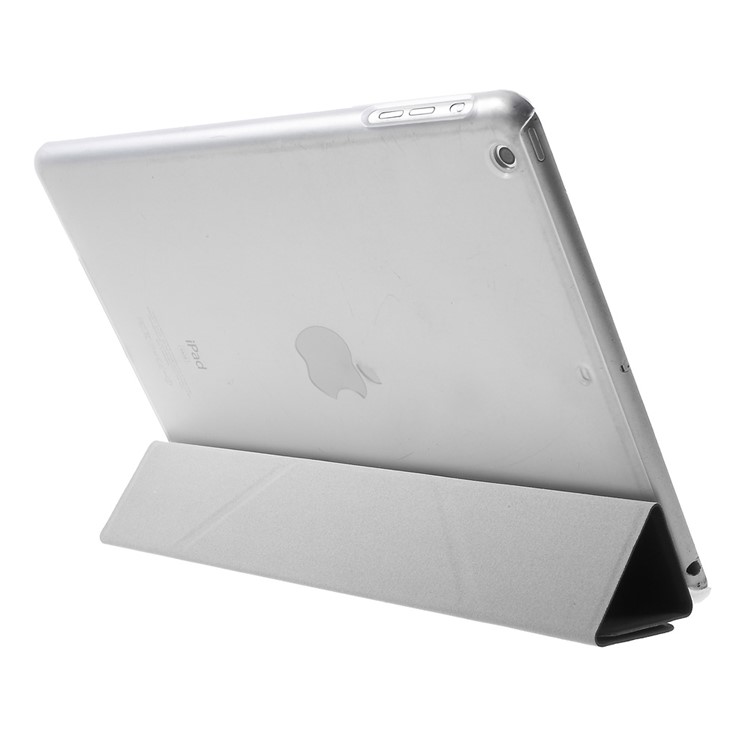 Origami Stand Flip Leather Case for iPad Air - Black-8