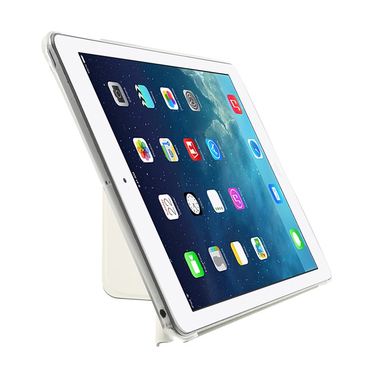 Origami Stand Flip Leather Case for iPad Air - White-4