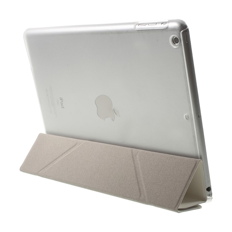 Origami Stand Flip Leather Case for iPad Air - White-8