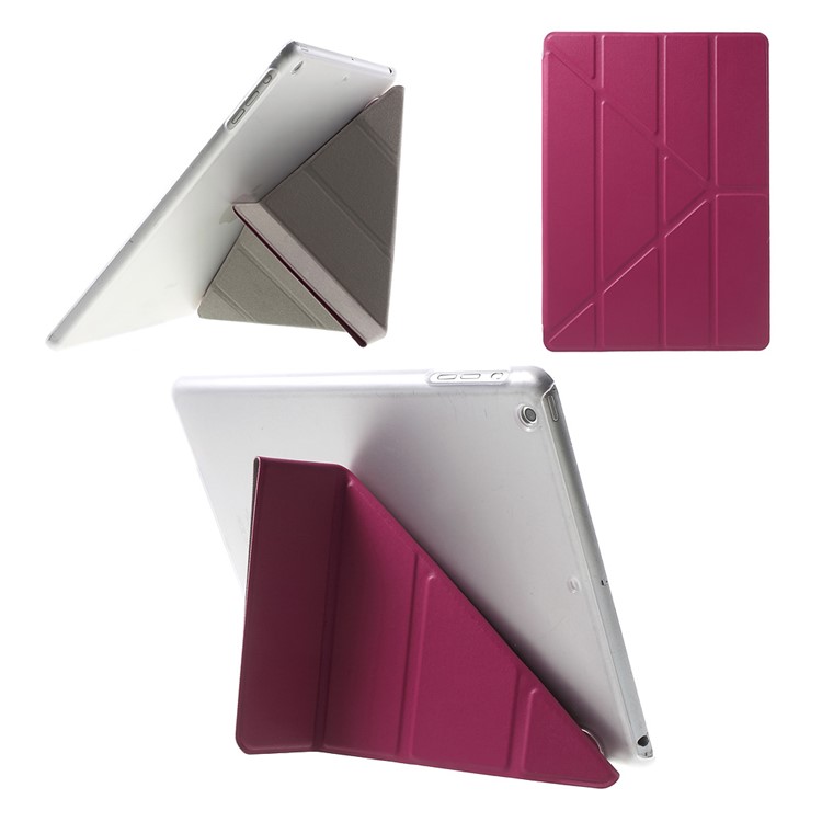 Origami Stand Flip Leather Cover for iPad Air - Rose-1