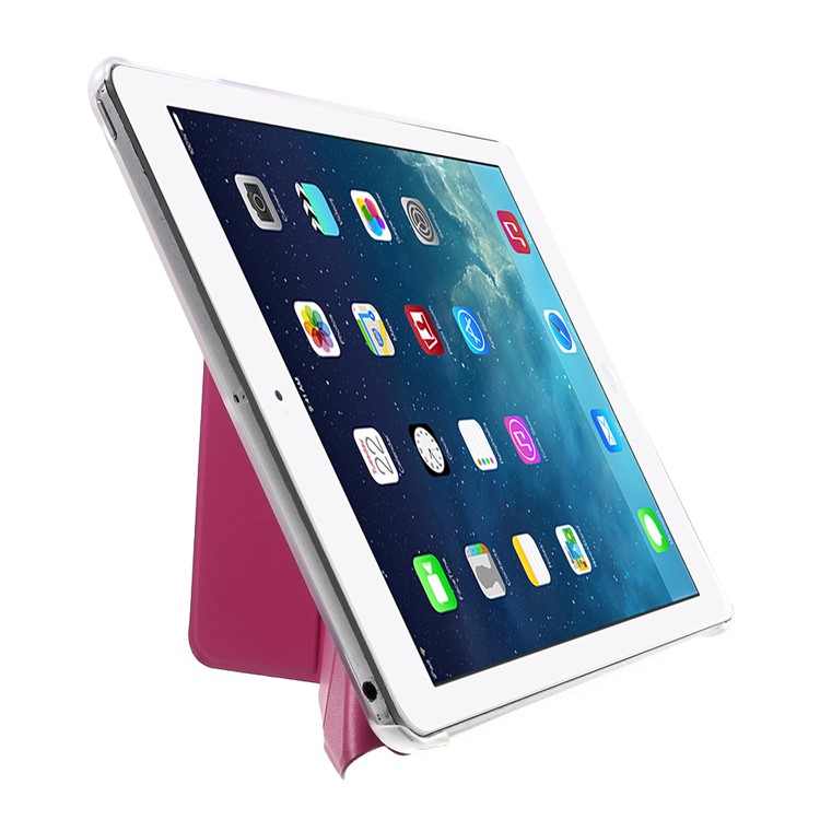 Origami Stand Flip Leather Cover for iPad Air - Rose-4