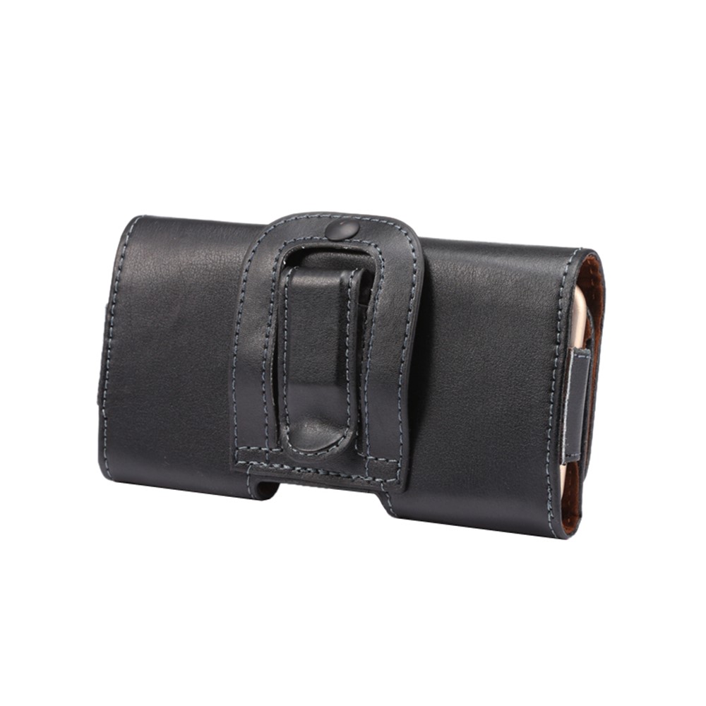 Couvercle de Pochette en Cuir Véritable Pour Iphone SE 5s 5 Avec Clip de Ceinture - le Noir