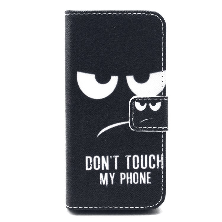 Wallet Leather Protective Phone Cover for iPhone SE 5s 5 - Do Not Touch My Phone-1