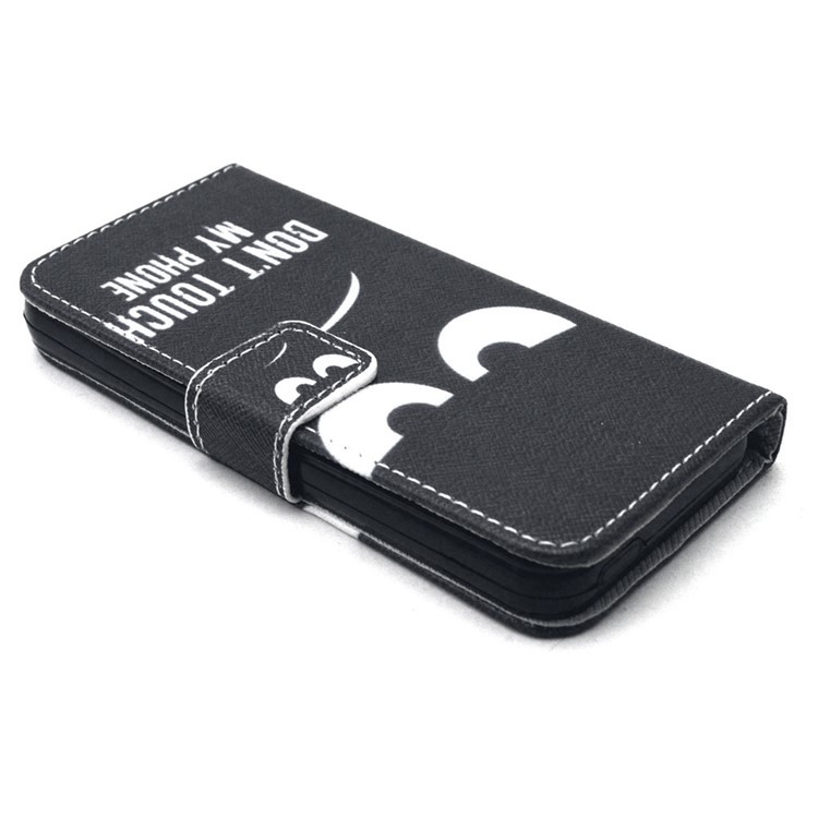 Wallet Leather Protective Phone Cover for iPhone SE 5s 5 - Do Not Touch My Phone-3