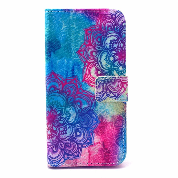 Leather Folio Phone Protective Case for iPhone 6s / 6 - Elegant Mandala Pattern-1