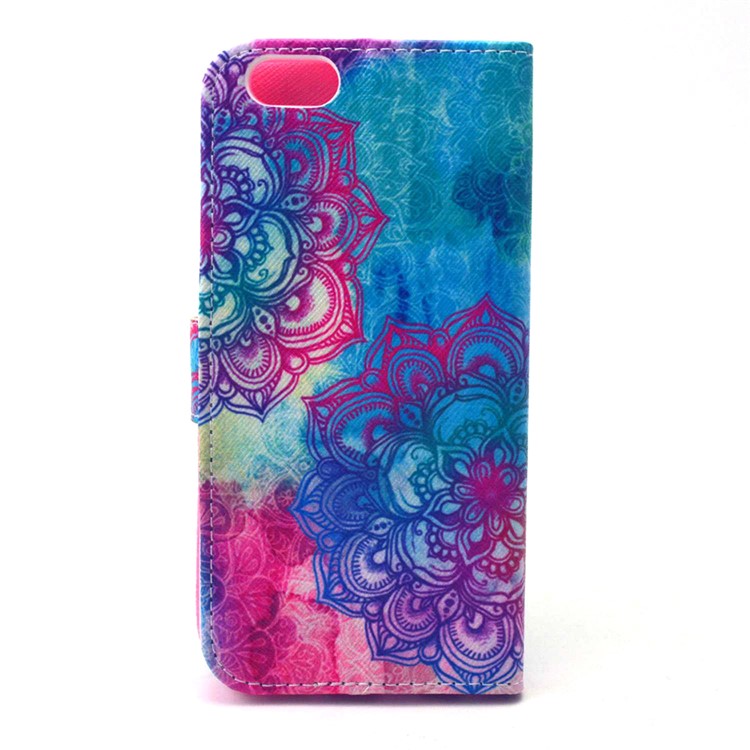 Leather Folio Phone Protective Case for iPhone 6s / 6 - Elegant Mandala Pattern-2
