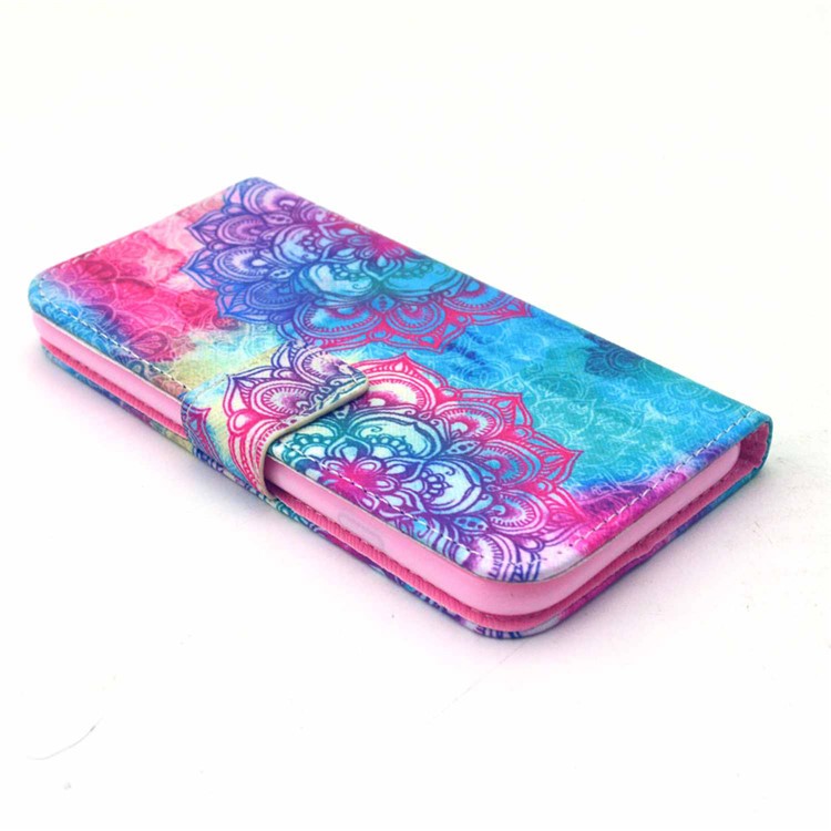 Leather Folio Phone Protective Case for iPhone 6s / 6 - Elegant Mandala Pattern-3