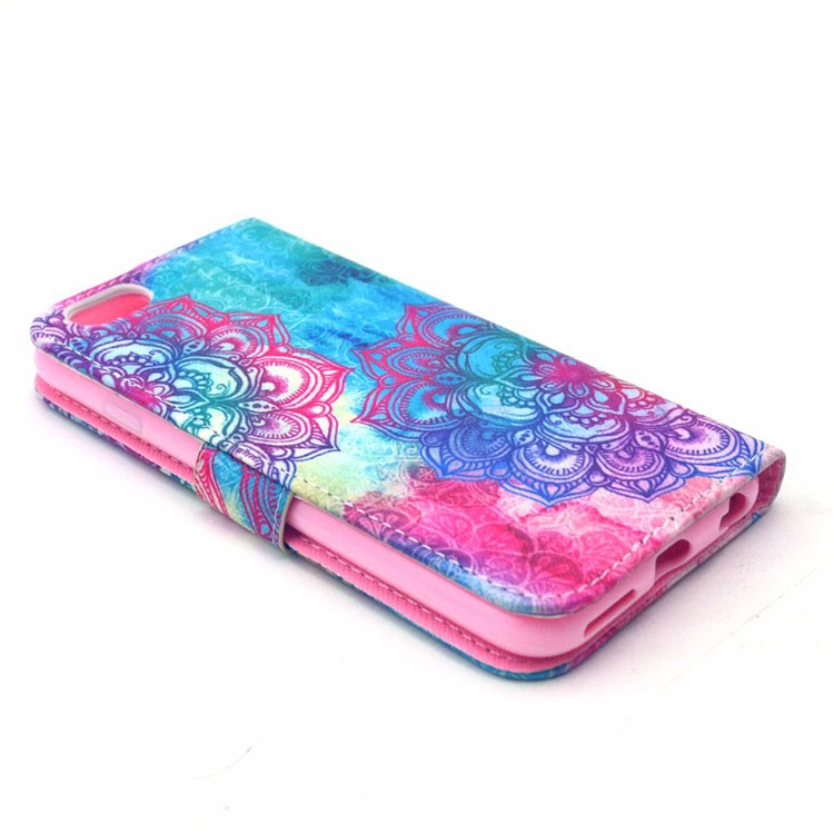 Leather Folio Phone Protective Case for iPhone 6s / 6 - Elegant Mandala Pattern-4