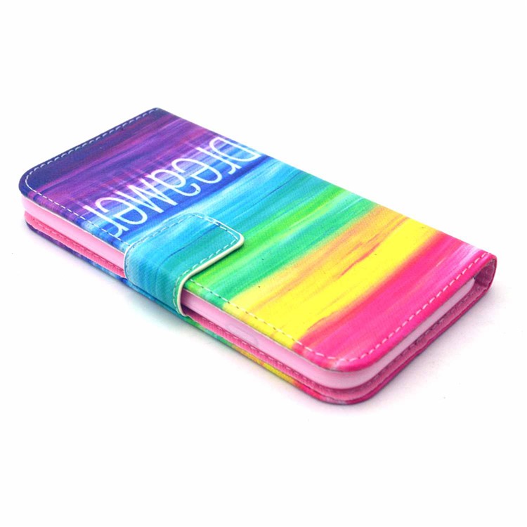 Folio Leather Wallet Phone Protective Case for iPhone 6s / 6 - Rainbow Stripes-3