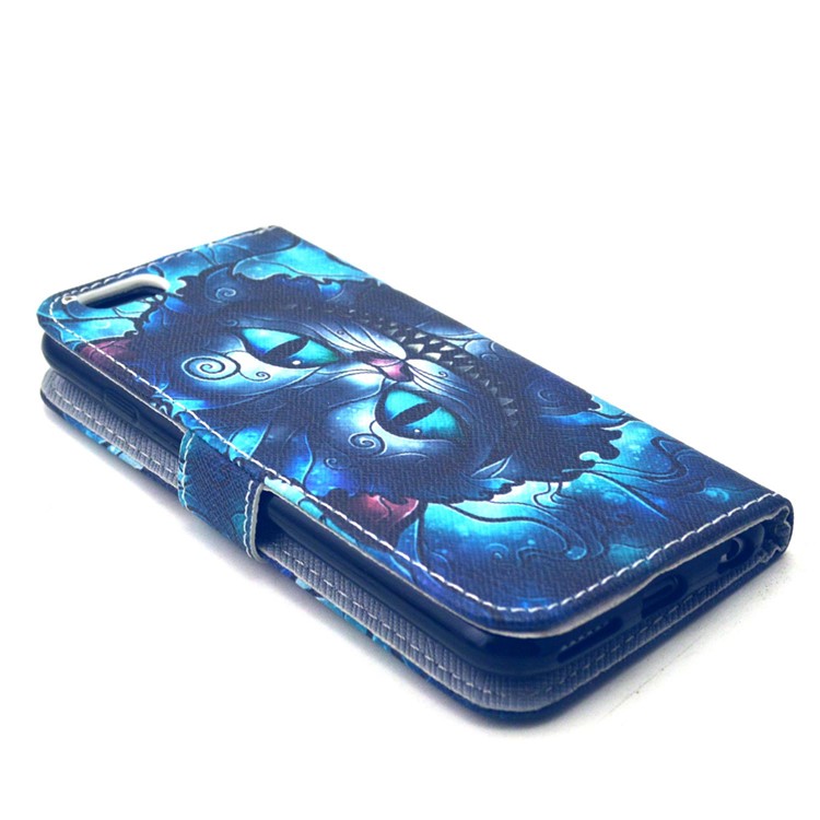 Wallet Leather Phone Shell for iPhone 6s / 6 (4.7 inch) - Psychedelic Cat-4