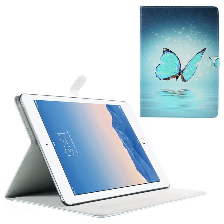 

Blue Butterfly over Water Leather Cover for iPad Air 2 with Adjustable Stand, iPad Air 2