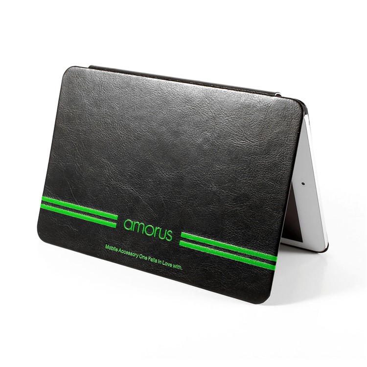 AMORUS Smart Awakening Leather Case for iPad mini 1/2/3 - Black-4