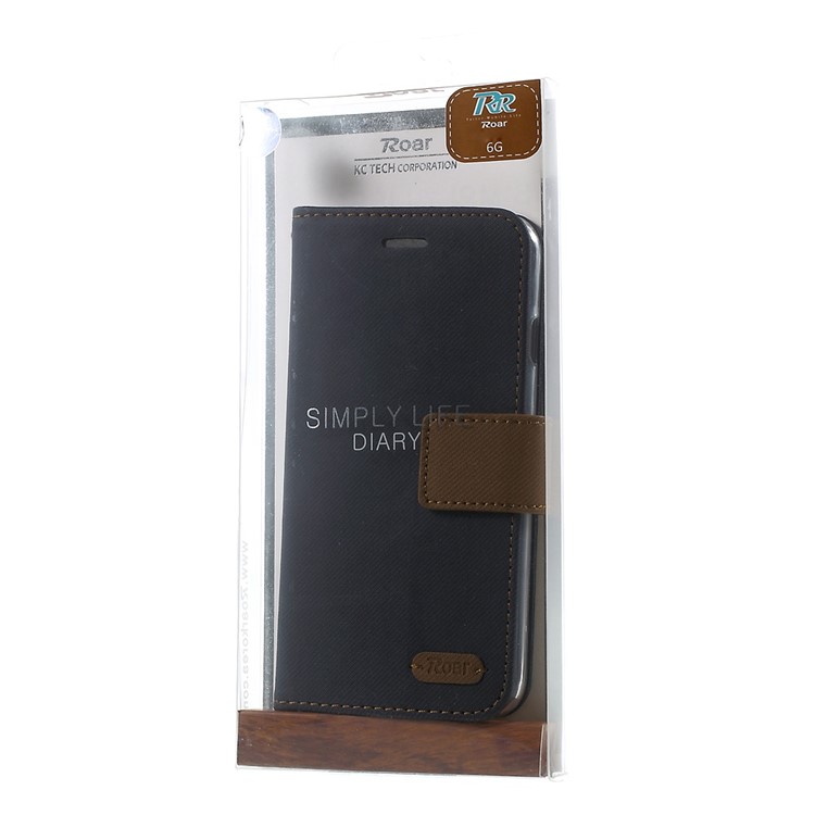 ROAR KOREA Twill Wallet Leather Case for iPhone 6s 6 4.7 inch - Black-11