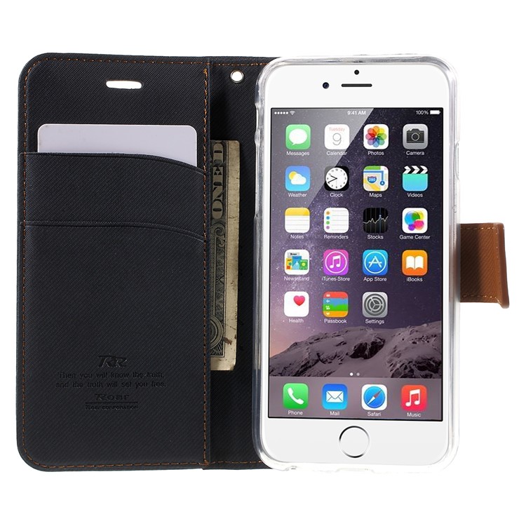 ROAR KOREA Twill Wallet Leather Case for iPhone 6s 6 4.7 inch - Black-5