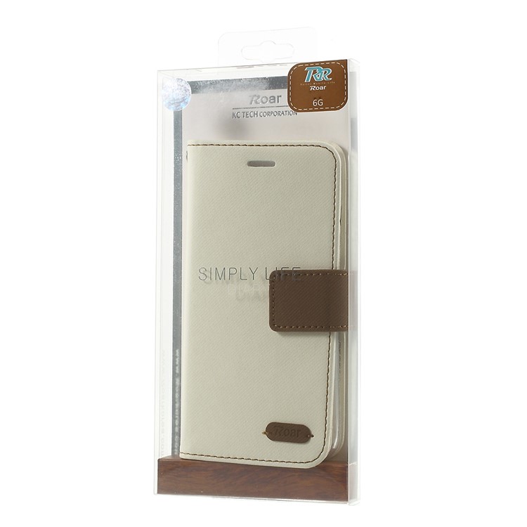 ROAR KOREA Twill Wallet Leather Cover for iPhone 6s 6 4.7 inch - White-11