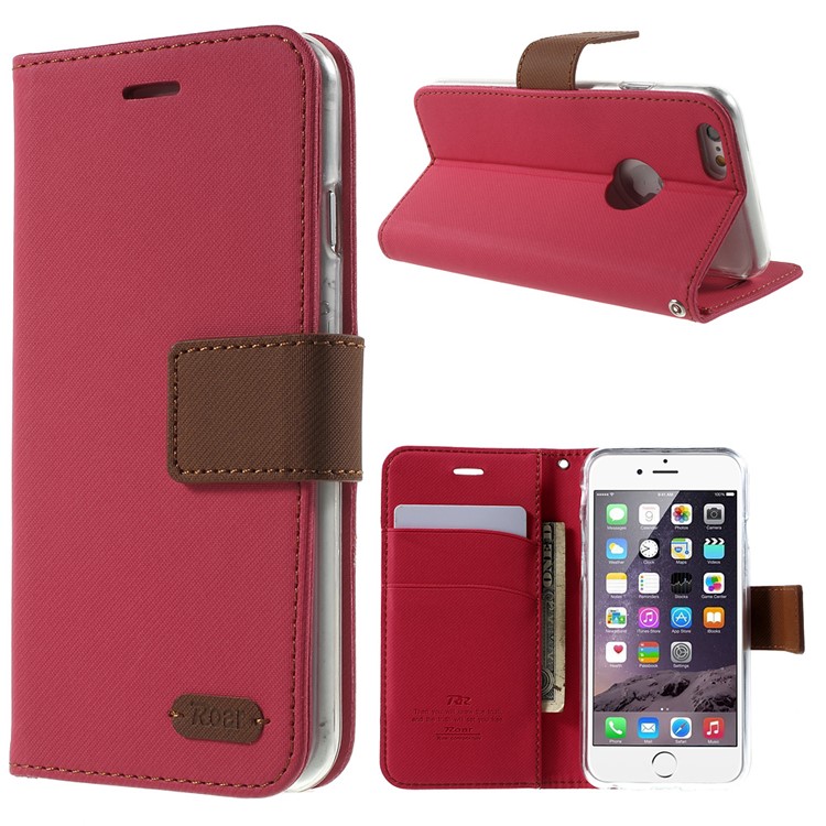 ROAR KOREA Twill Wallet Leather Shell for iPhone 6s 6 4.7 inch - Rose-1