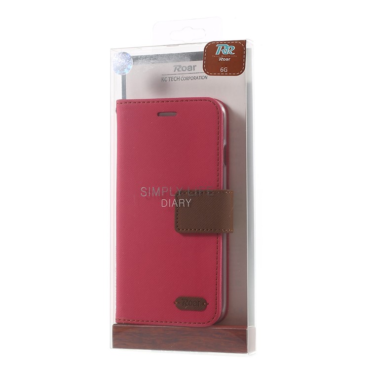 ROAR KOREA Twill Wallet Leather Shell for iPhone 6s 6 4.7 inch - Rose-10