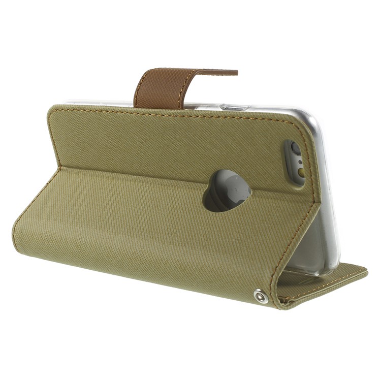 ROAR KOREA Twill Wallet PU Leather Cover for iPhone 6s 6 4.7 inch - Khaki-4
