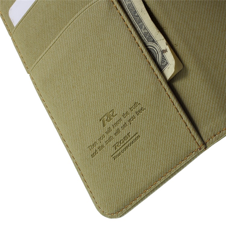 ROAR KOREA Twill Wallet PU Leather Cover for iPhone 6s 6 4.7 inch - Khaki-7
