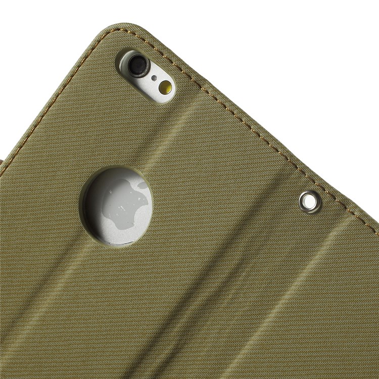ROAR KOREA Twill Wallet PU Leather Cover for iPhone 6s 6 4.7 inch - Khaki-8