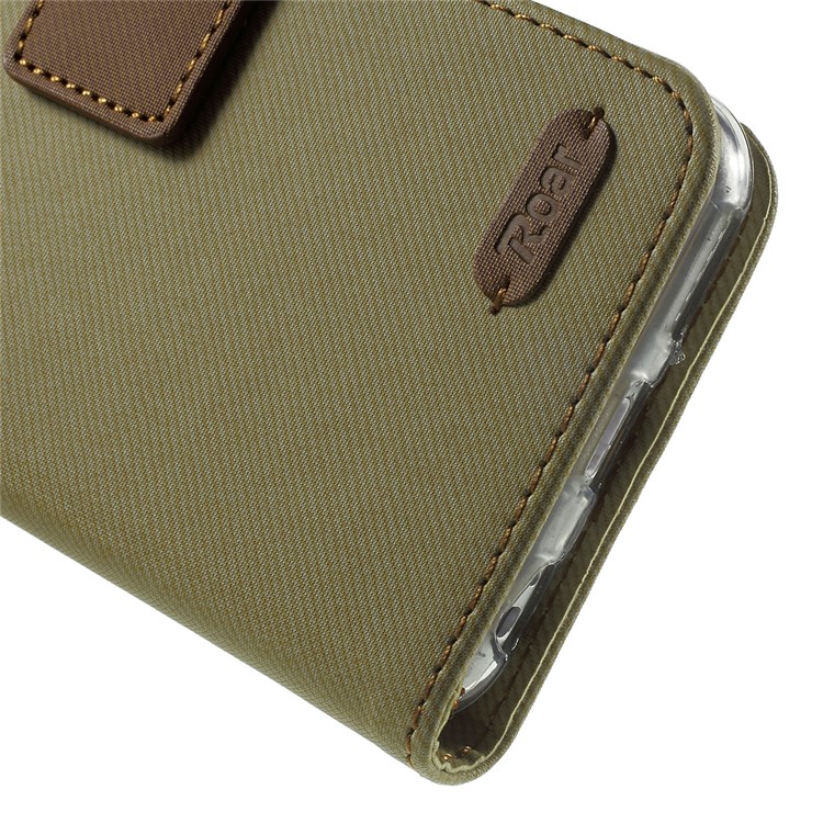 ROAR KOREA Twill Wallet PU Leather Cover for iPhone 6s 6 4.7 inch - Khaki-9