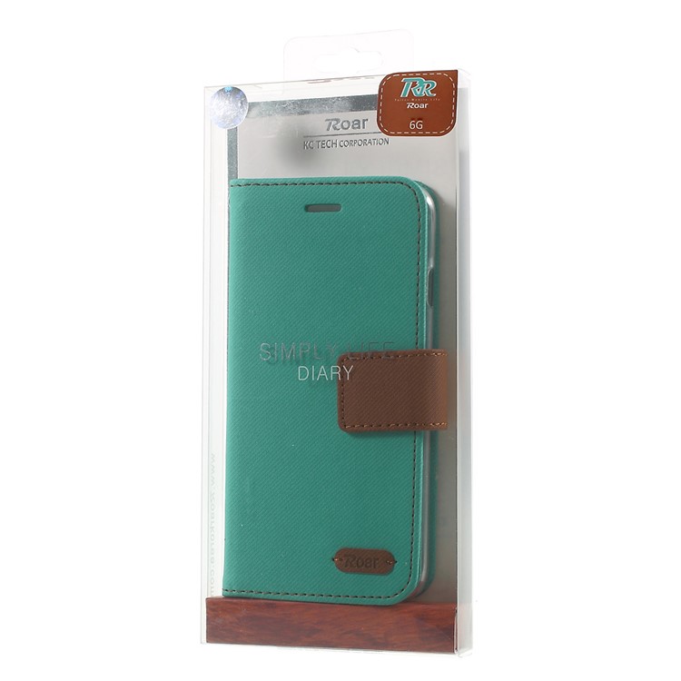 ROAR KOREA Twill Wallet PU Leather Case for iPhone 6s 6 4.7 inch - Green-10