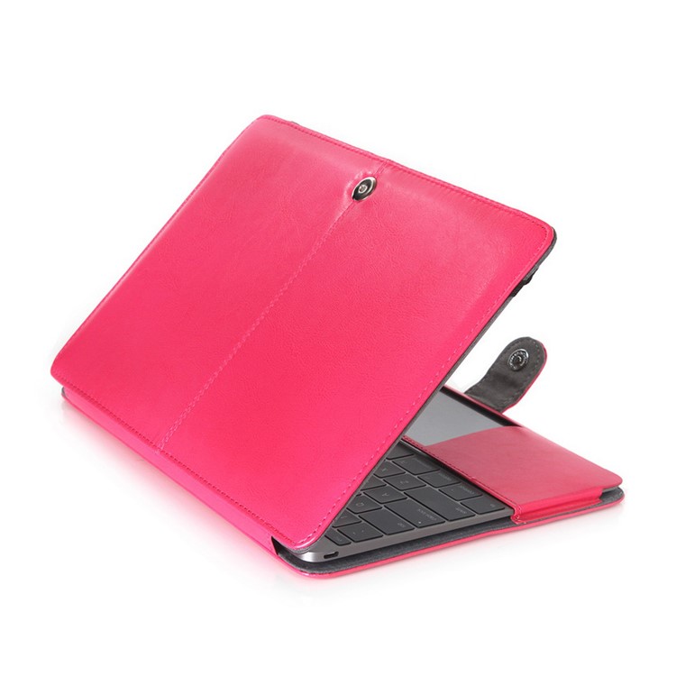 Crazy Horse Leather Protective Cover for MacBook 12-inch with Retina Display(2015) - Rose-6