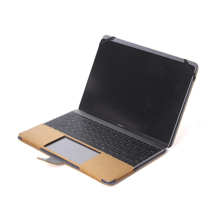 Crazy Horse Leather Protective Shell for MacBook 12-inch with Retina Display(2015) - Gold-5
