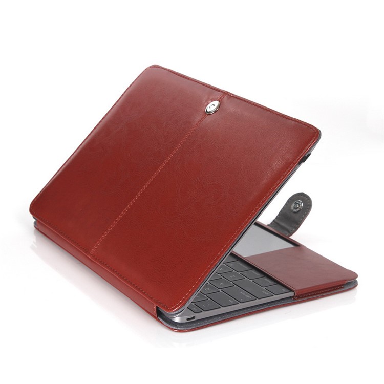 Crazy Horse Protective Leather Cover for MacBook 12-inch with Retina Display(2015) - Brown-6