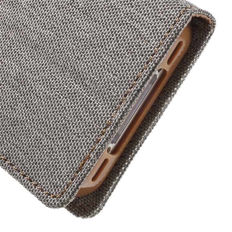 MERCURY GOOSPERY Canvas Diary Leather Cover for iPhone 4s / 4 with Stand - Grey-9