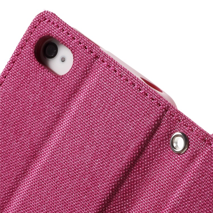 MERCURY GOOSPERY Canvas Diary Leather Cover for iPhone 4s / 4 with Stand - Rose-7