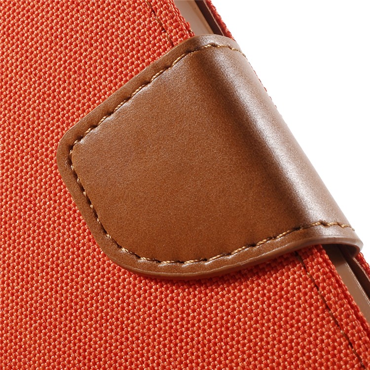 MERCURY GOOSPERY Canvas Diary Leather Cover for iPhone 4s / 4 with Stand - Orange-9