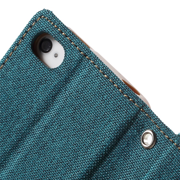 MERCURY GOOSPERY Canvas Diary Leather Cover for iPhone 4s / 4 with Stand - Green-7